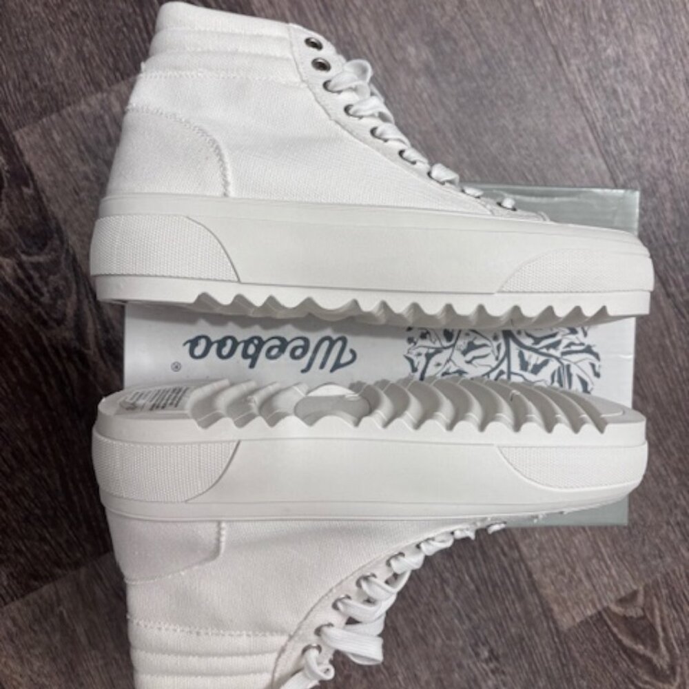 NWT High Top Platform (Women’s) (US 7) WHITE Lugged Lace-Up Sneaker in BOX - Picture 4 of 9